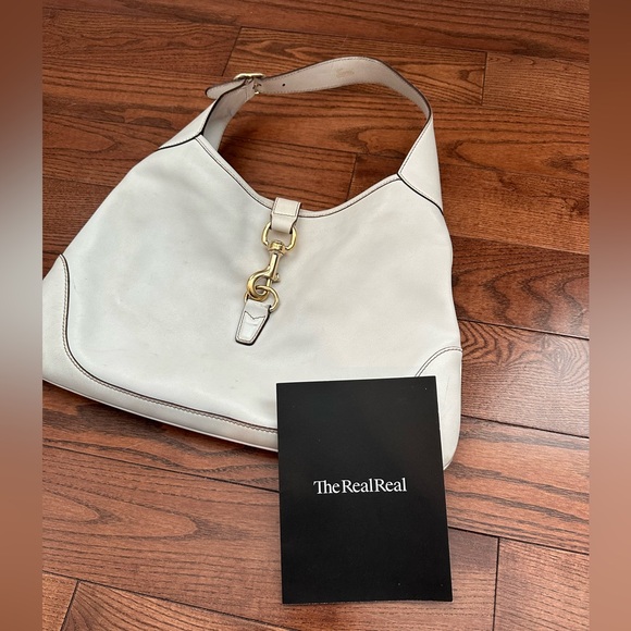 Gucci Handbags - Gucci White Leather Jackie O Bouvier Medium Hobo Bag